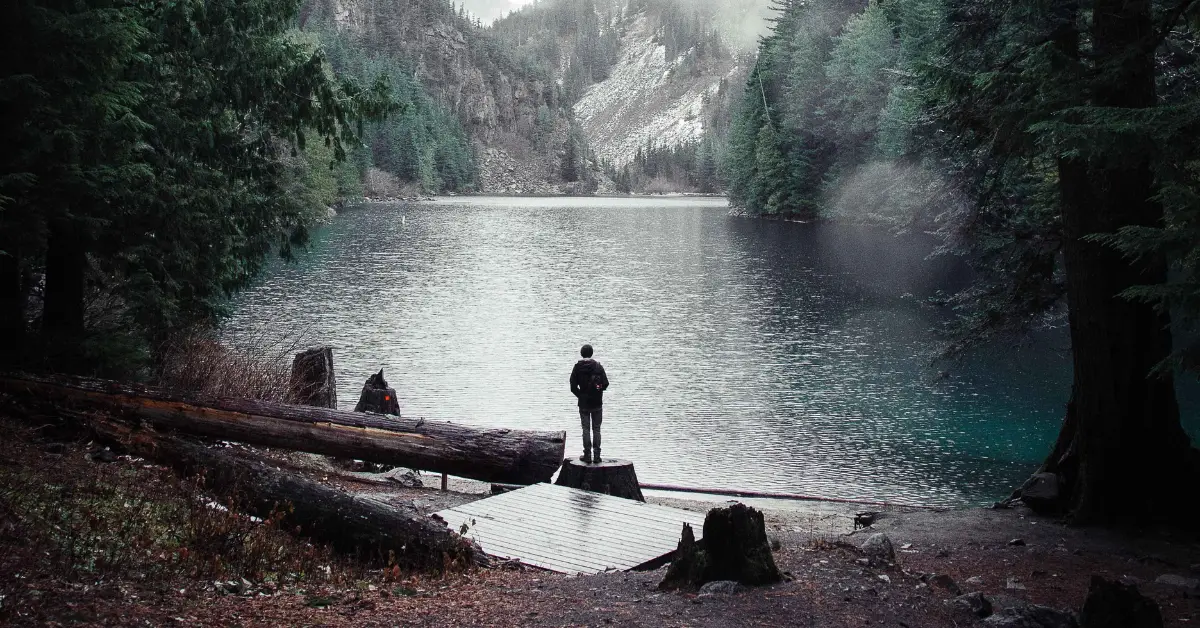 A lone man staring into a lake from the post Why Men Would Sooner Be Single